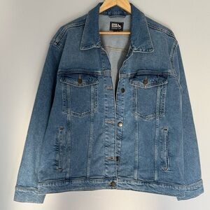 Eddie Bauer Women’s Denim Trucker Jacket Vintage Wash 2XL Plus Size Spring 90s